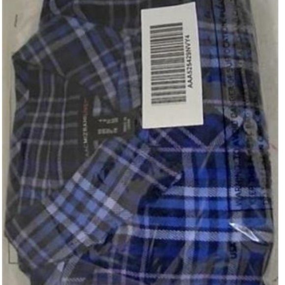 Plaid Button-Down Big Shirt with Ruffle Hem - Picture 2 of 2